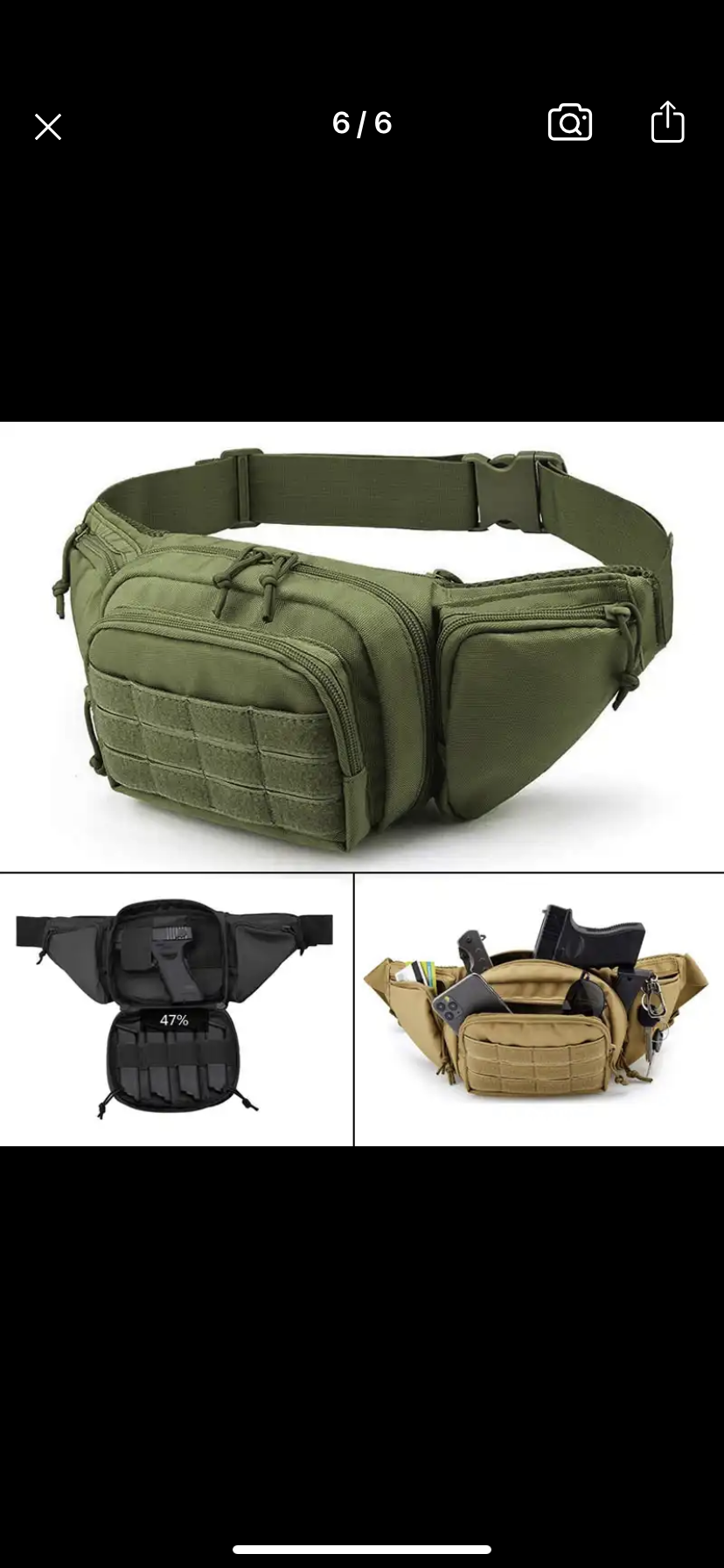 Outdoor tactical gun waist bag.