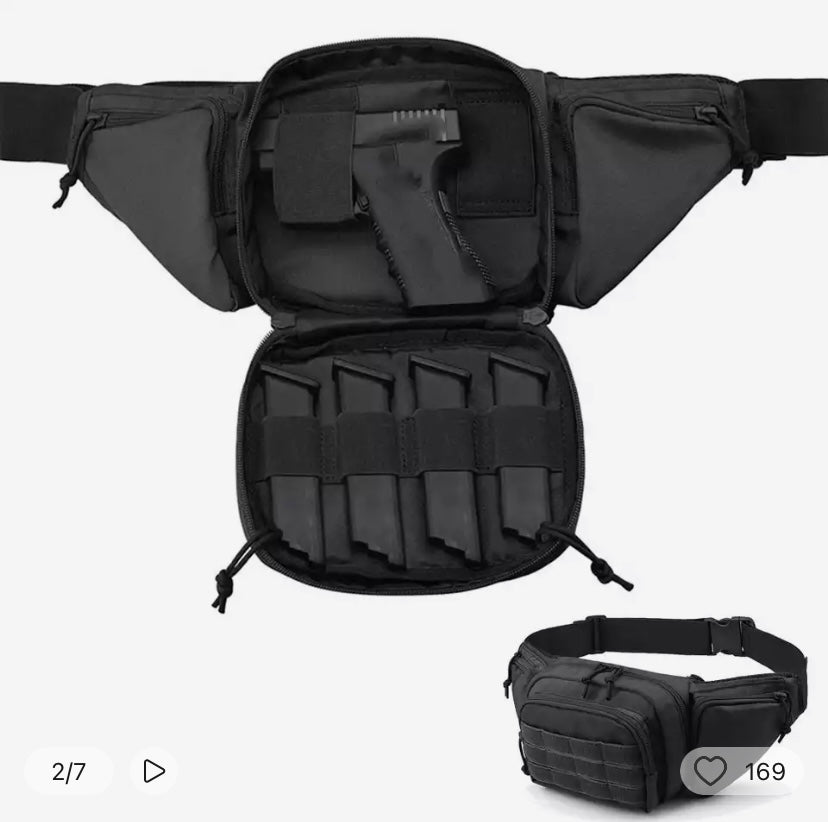 Outdoor tactical gun waist bag.